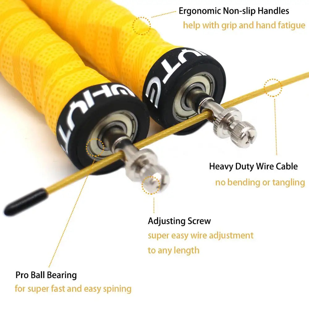 NNEOBA Pro Crossfit Jump Rope - Ball Bearings, Weighted for Sports Training